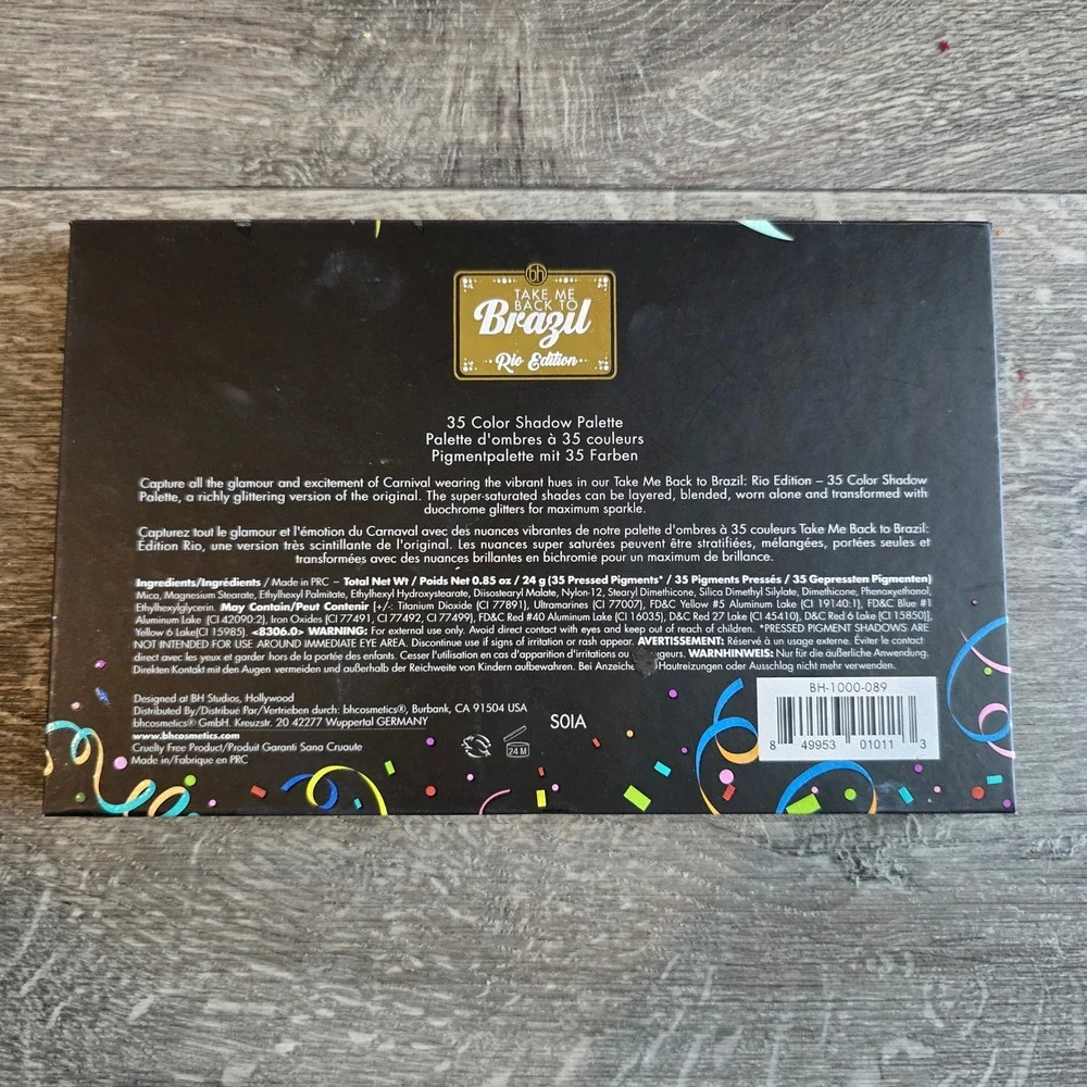 BH Cosmetics Eyeshadow Palette Take Me Back to Brazil Rio Edition 35 Color